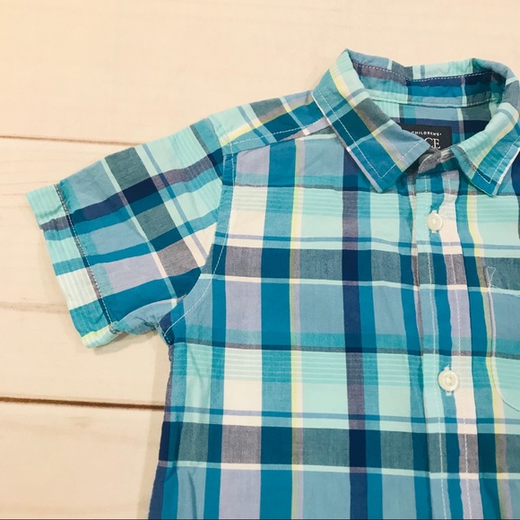 8/$25 TCP The Children’s Place Short Sleeve Plaid Sh… - Picture 2 of 11